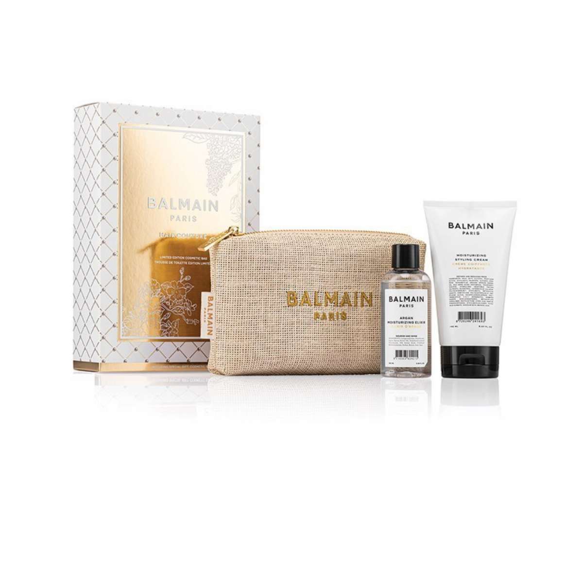 set balmain professionnel argan moisturising elixir hair oil for nourishing 100 ml moisturizing hair styling cream 150 ml balmain professionnel gwp textile pouch light brown 1777353510.jpeg 6991eefcc50eb346126317ed785515d9